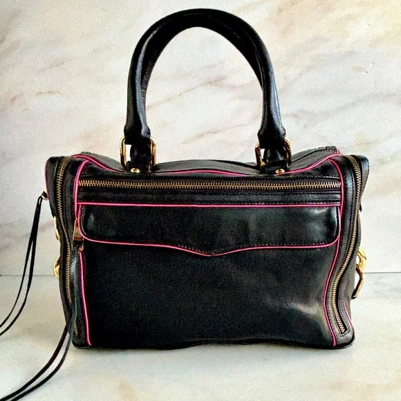 Rebecca Minkoff Black and Pink Shoulder Bag - Picture 1 of 16